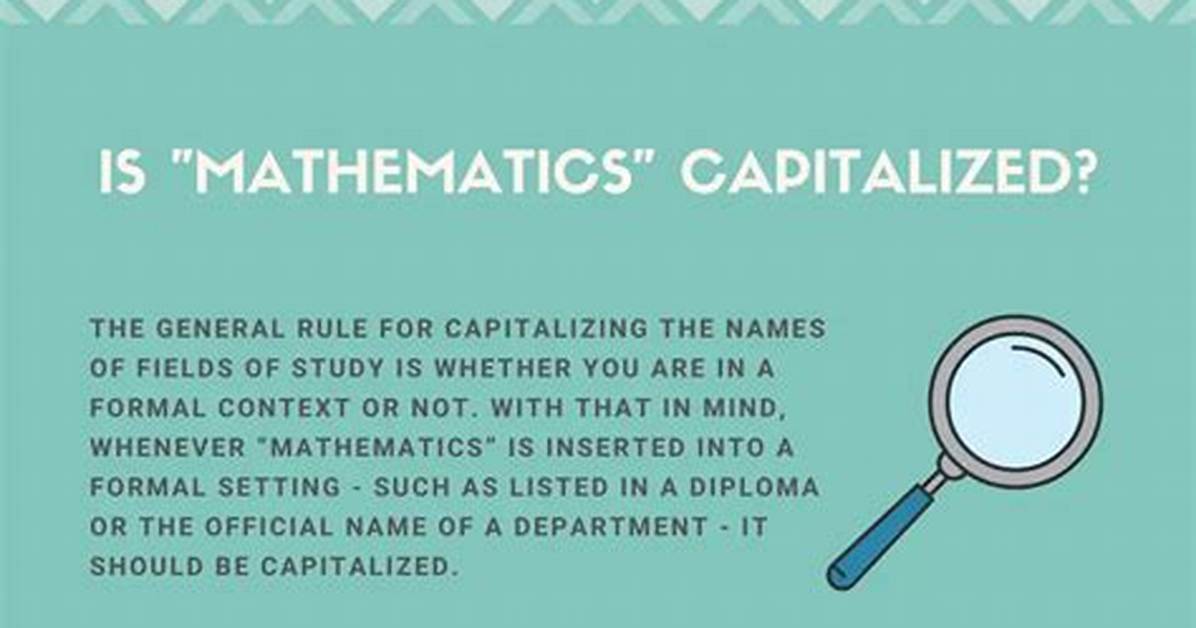 Should Mathematics Be Capitalized?