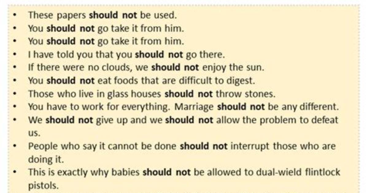 Should Not and Shouldn't?