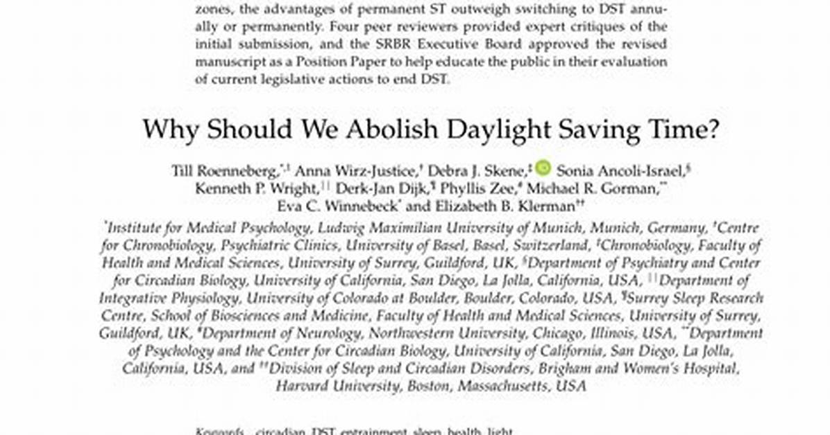 Should We Abolish Daylight Saving Time?