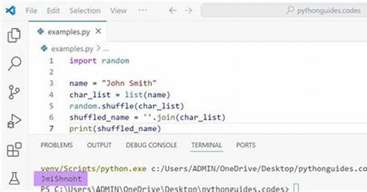 Shuffle String in Python