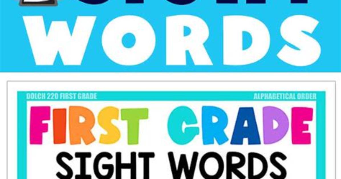 Sight Words for First Graders