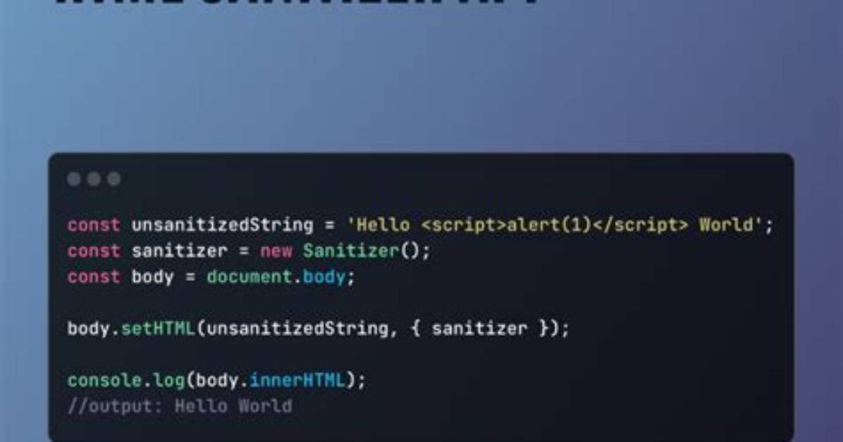 Simple Html Sanitizer in Javascript