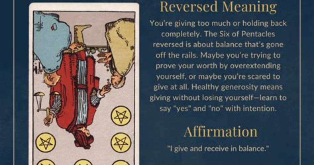 Six of Pentacles Meaning