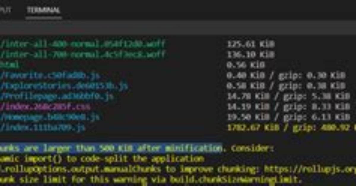 Skipping Larger Chunks While Running "Npm Run Build"