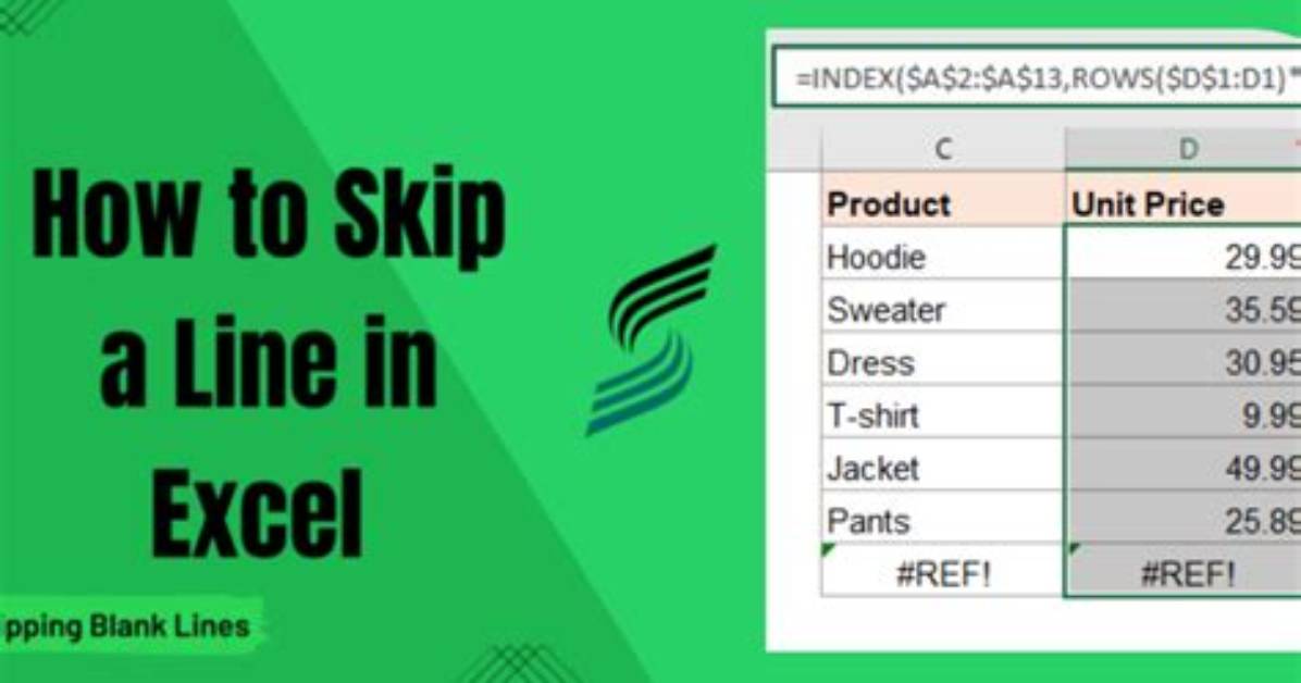 Skipping Lines in Excel Formula [Closed]
