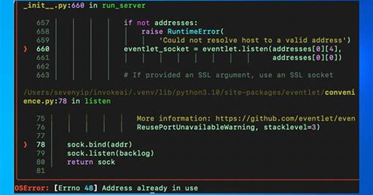 Socket. Error: [Errno 48] Address Already in Use