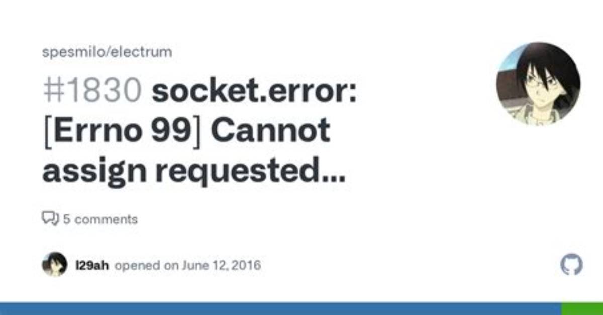 Socket. Error: [Errno 99] Cannot Assign Requested Address and Namespace in Python