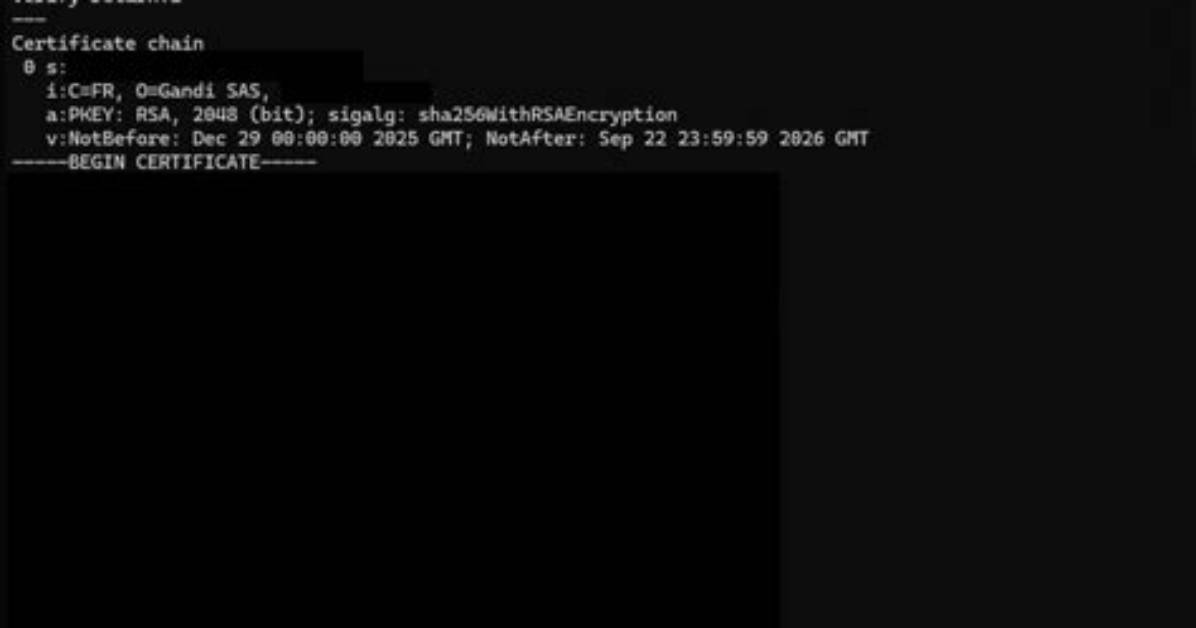 Socket Errors Running "Openssl S_Client -Showcerts"