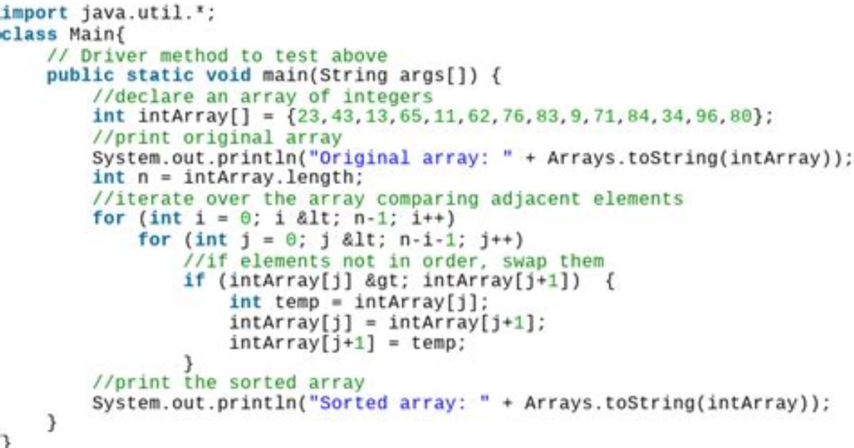 Sort an Array in Java