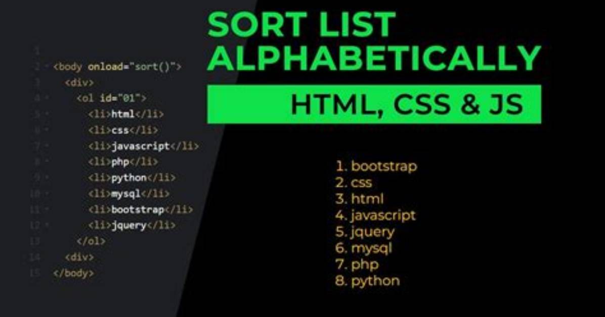 Sort an Html List with Javascript