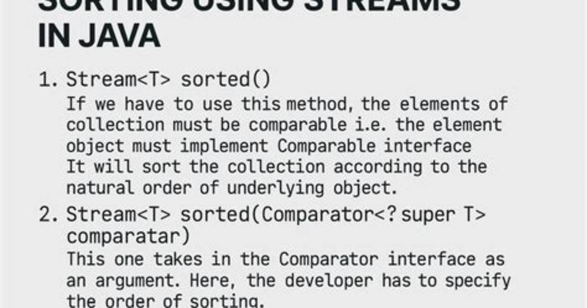 Sorting a List with Stream. Sorted() in Java