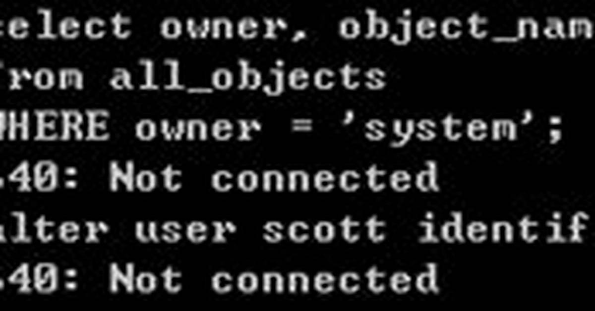 Sp2-0640: Not Connected