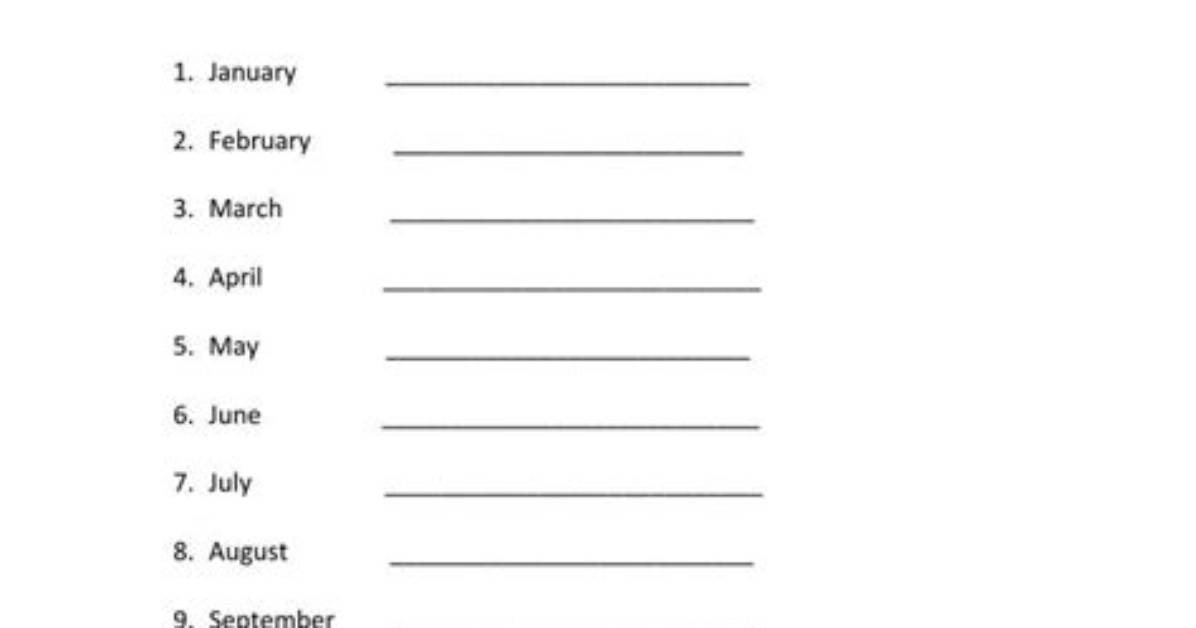 Spanish Months of the Year Quiz