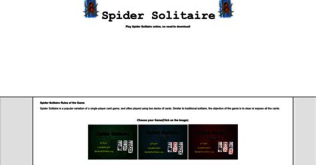 Spidersolitaire. Org Login Safely, Analysis & Comments