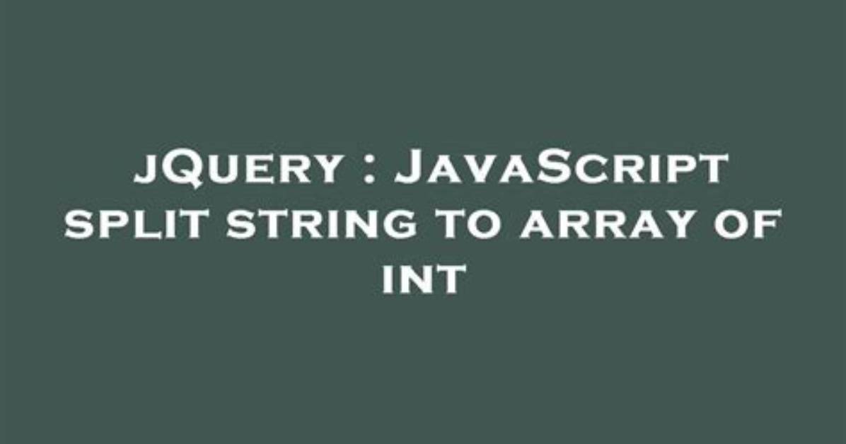 Split String in Jquery