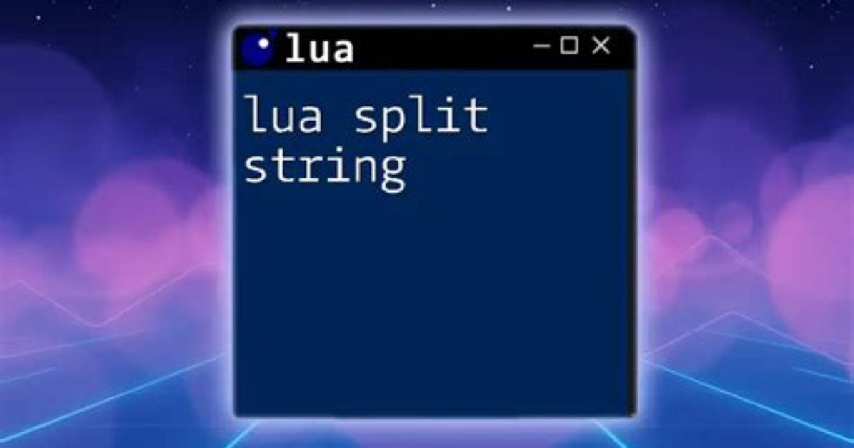 Split String in Lua?