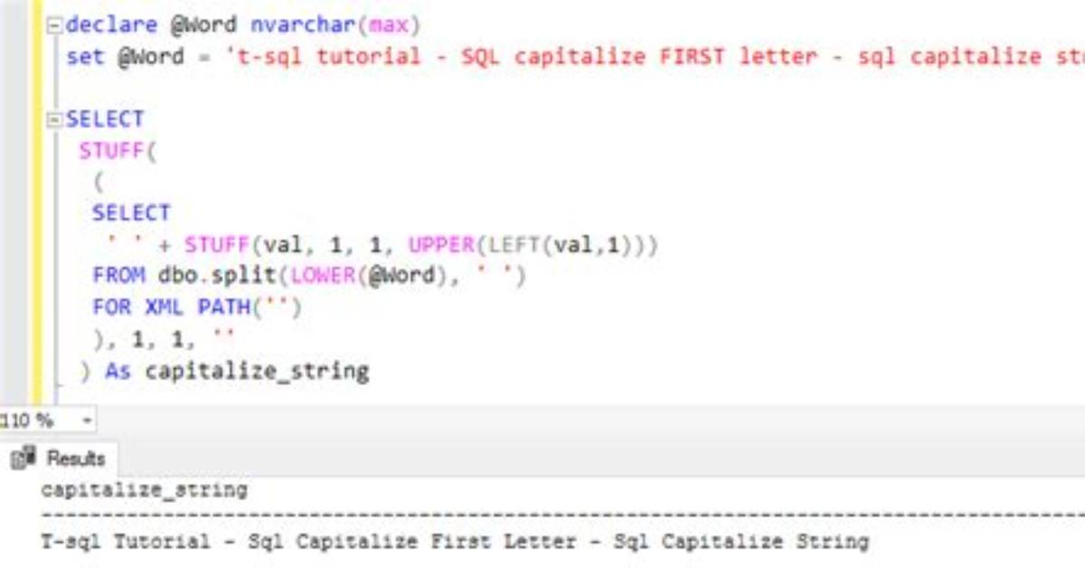 Sql: Capitalize First Letter Only [Duplicate]