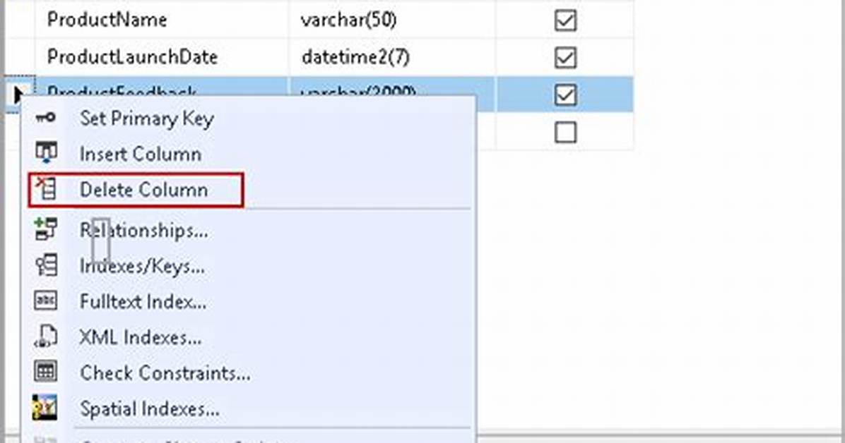 Sql Delete Column
