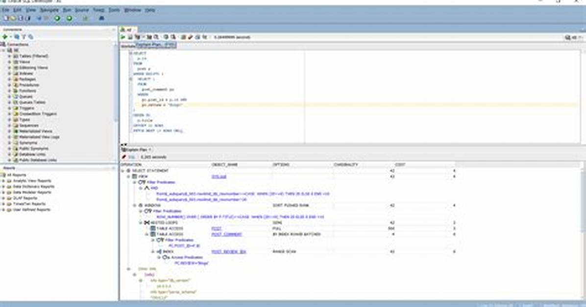 Sql Developer Explain Plan