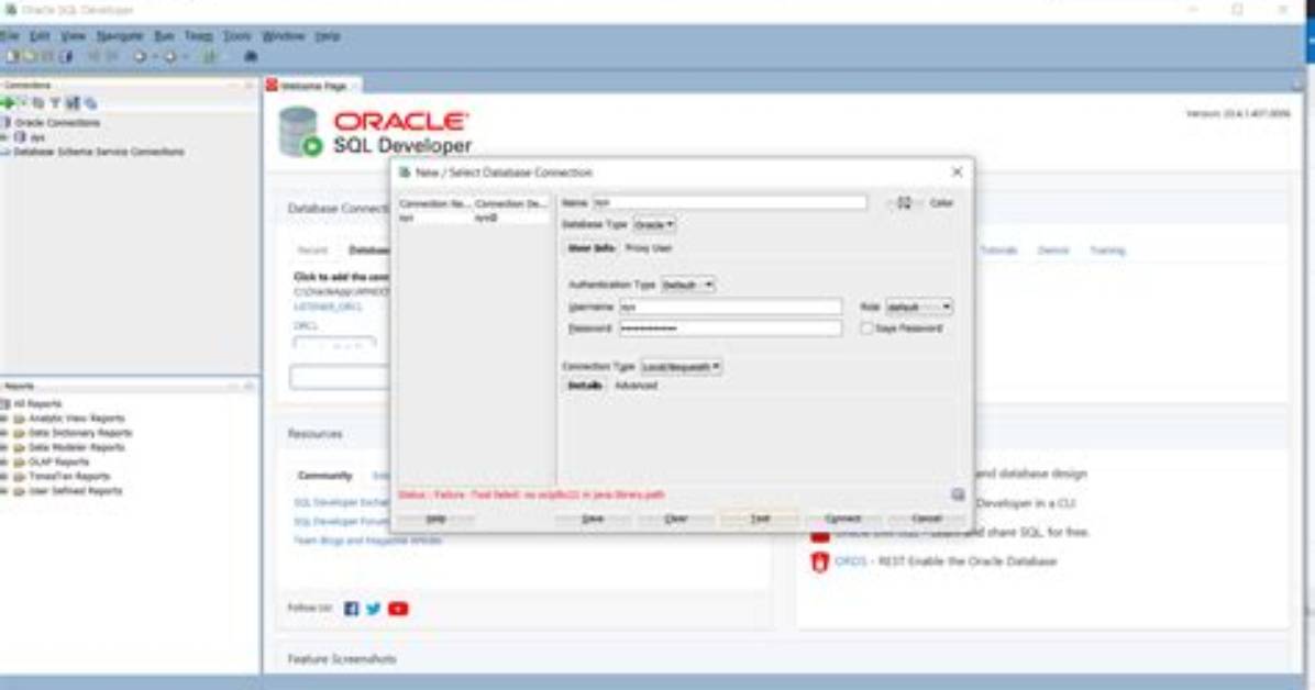 Sql Developer Problem. No Ocijdbc21 in Java. Library. Path
