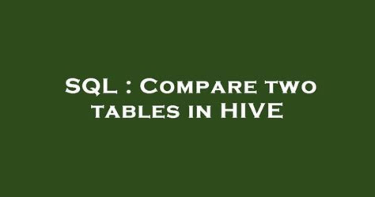 Sql How to Compare Two Tables for Same Data Content?
