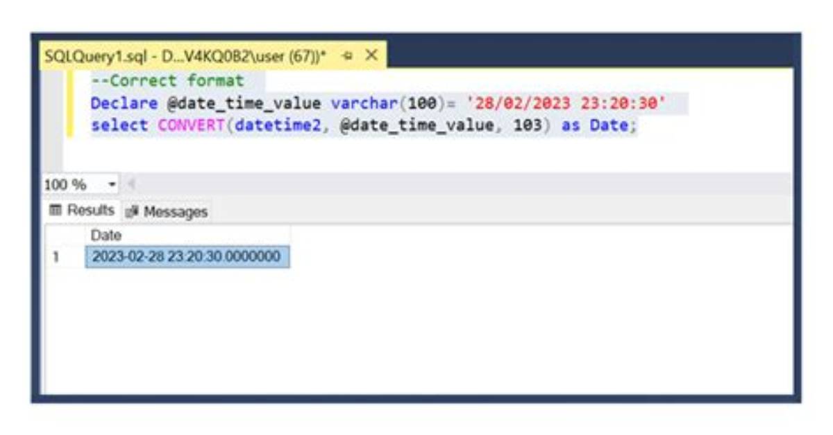 Sql Query to Insert Datetime in Sql Server