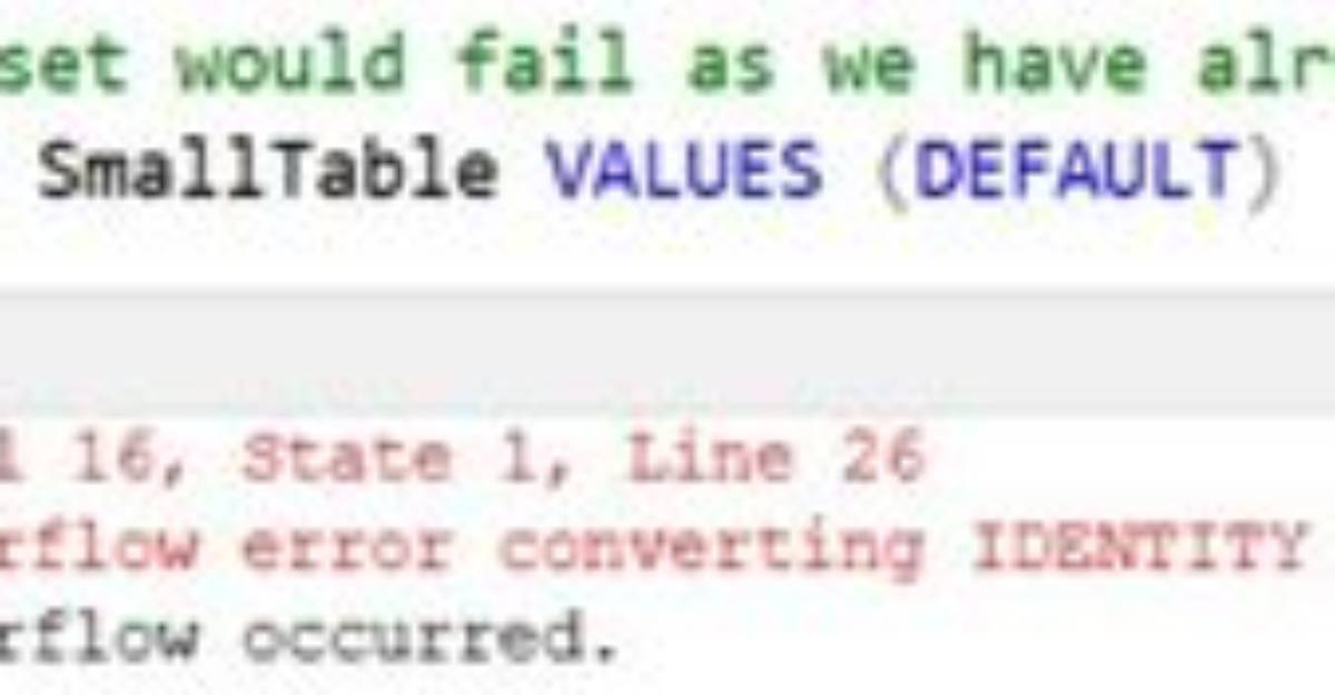 Sql Server: Arithmetic Overflow Error Converting Expression to Data Type Int