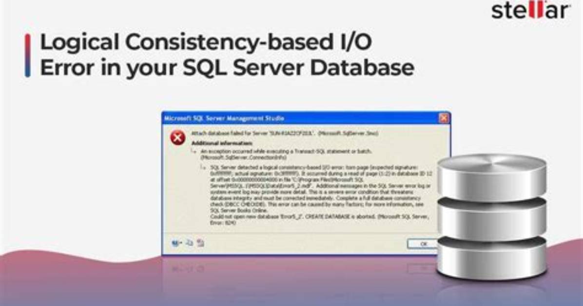 Sql Server Detected a Logical Consistency-Based I/O Error