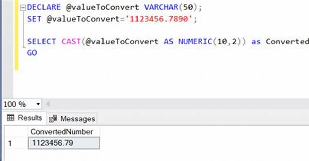 Sql Server: Error Converting Data Type Varchar to Numeric
