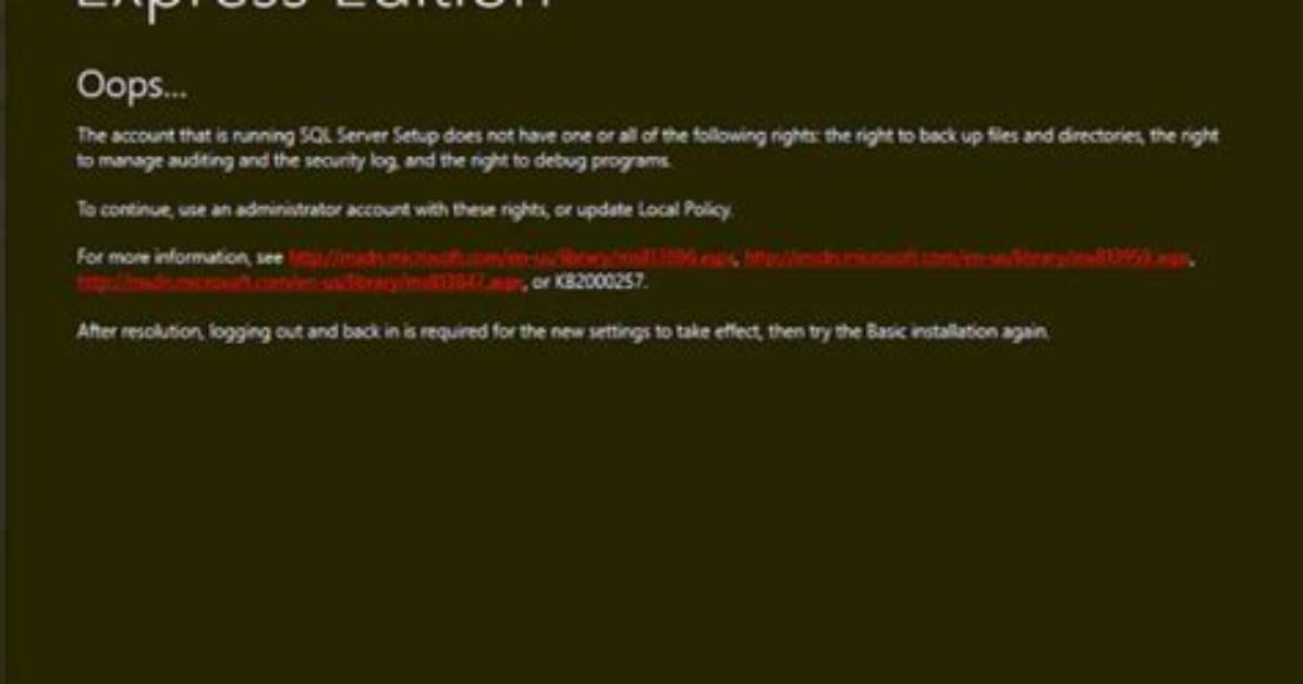 Sql Server Install Bug: Failed to Launch Local Scenarioengine. Exe