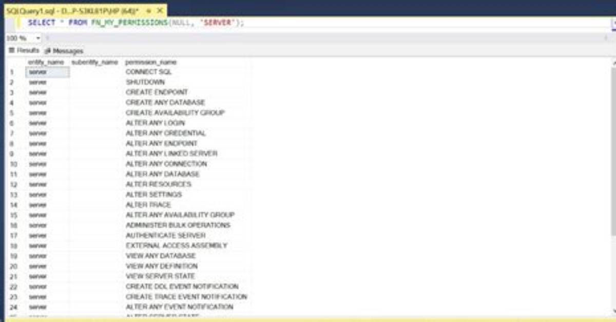 Sql Server Query to Find All Permissions/Access for All Users in a Database