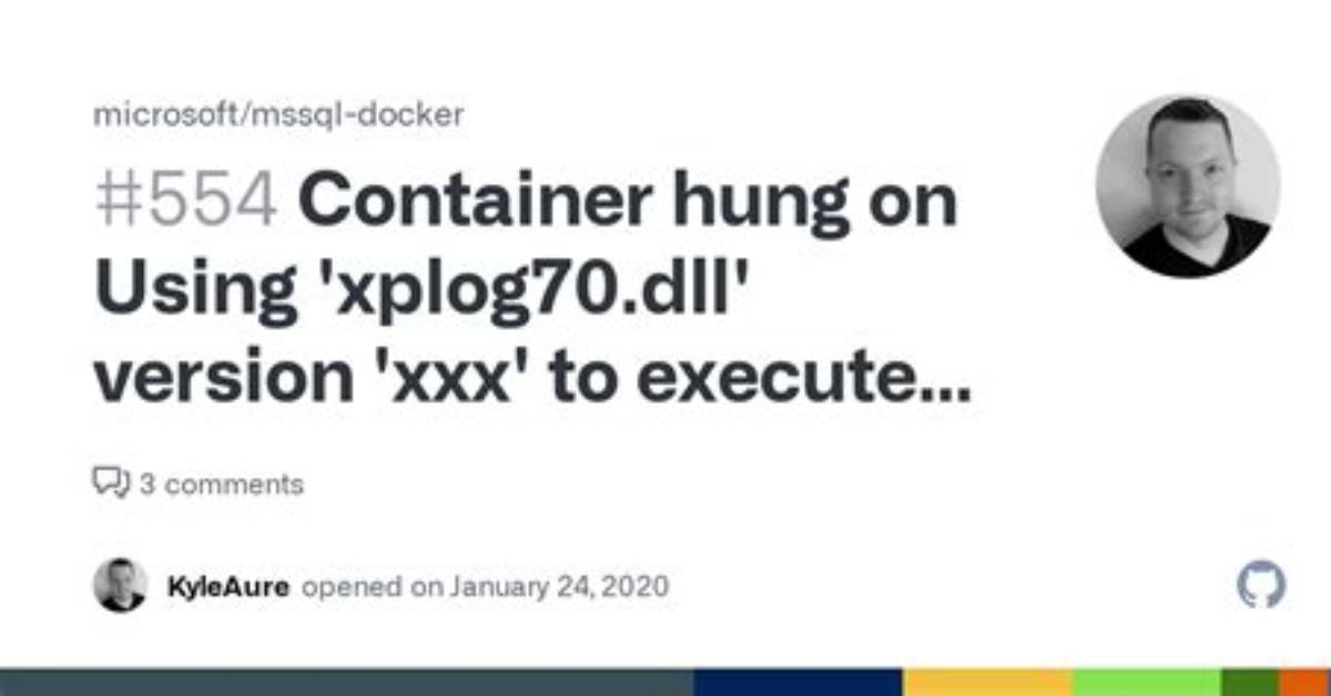 Sqlserver Hung on Using 'Xplog70. Dll' Version 'Xxx' to Execute Extended Stored Procedure 'Xp_Msver'