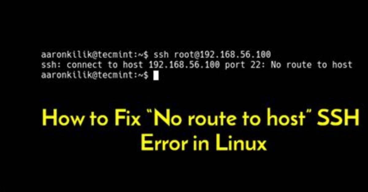 Ssh Connection Error: No Route to Host
