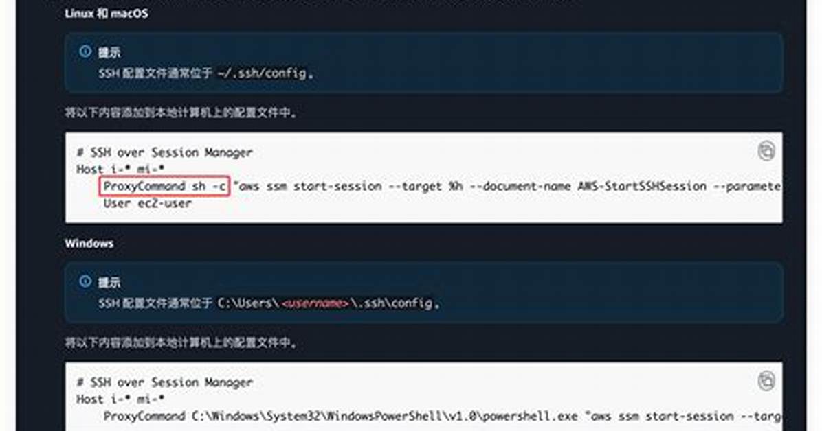Ssh Proxycommand with Aws Session Manager - No Shell Started