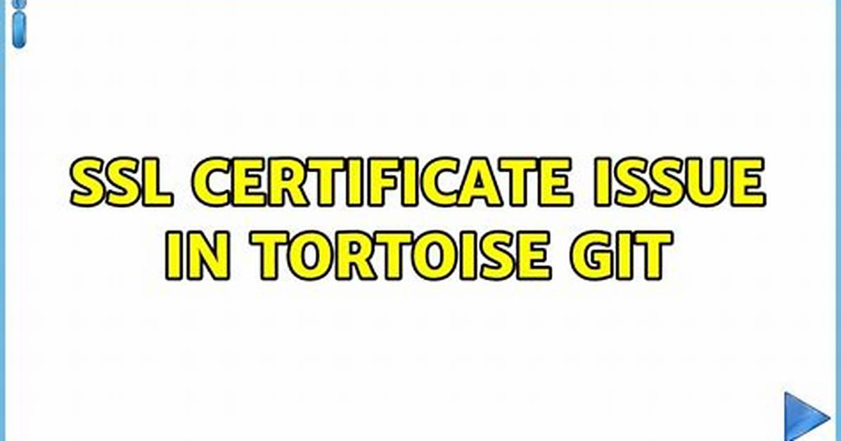 Ssl Certificate Issue in Tortoise Git