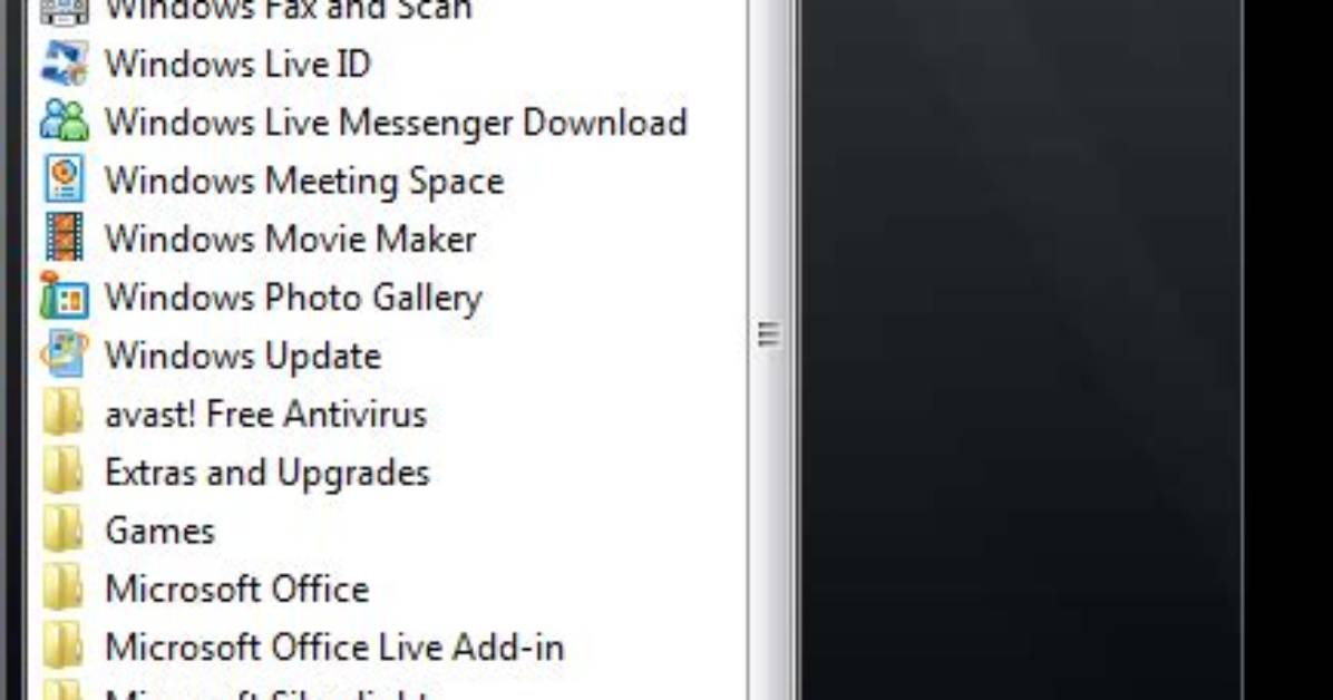 Start Menu Right-Side Items Missing in Windows Vista