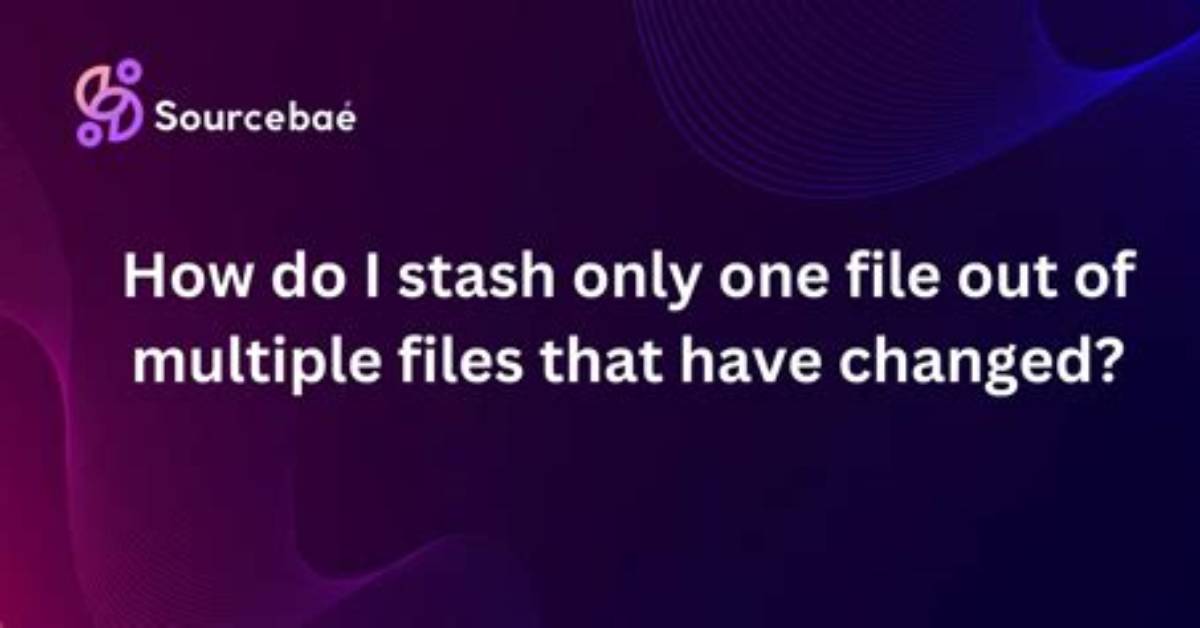 Stash Just a Single File
