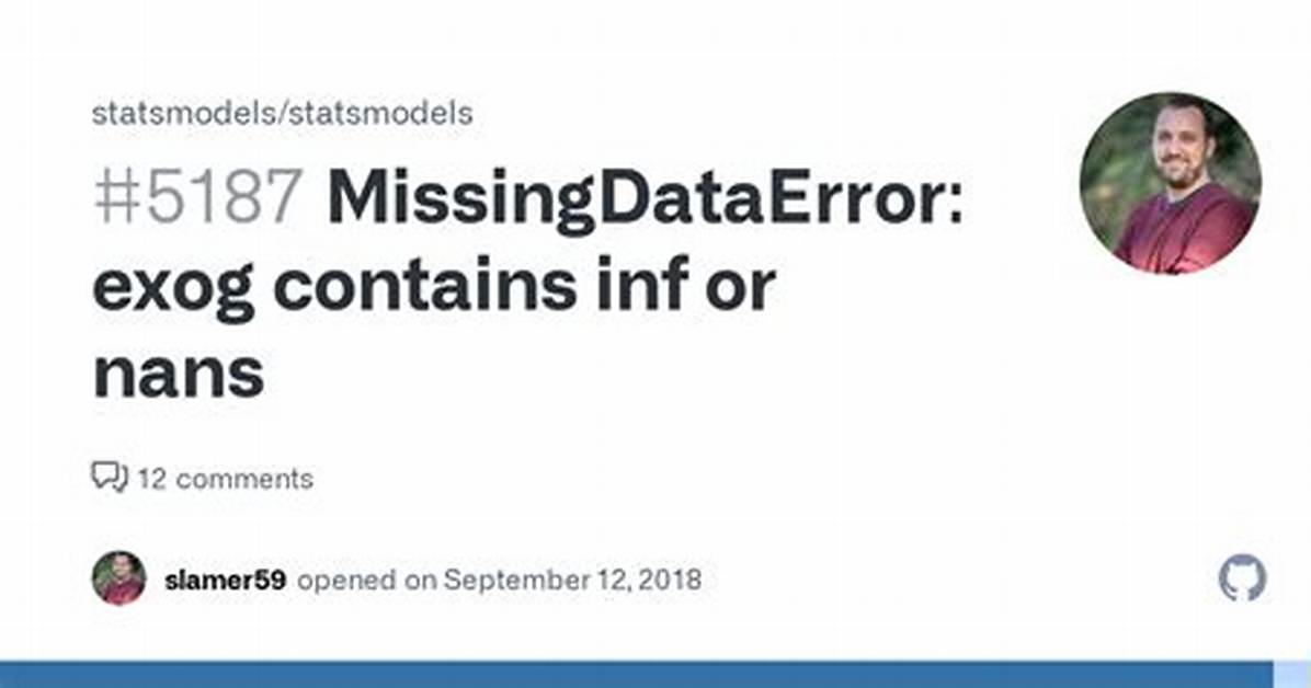 Statsmodels. Api Returning Missingdataerror: Exog Contains Inf or Nans When Trying to Fit Multivariate Regression