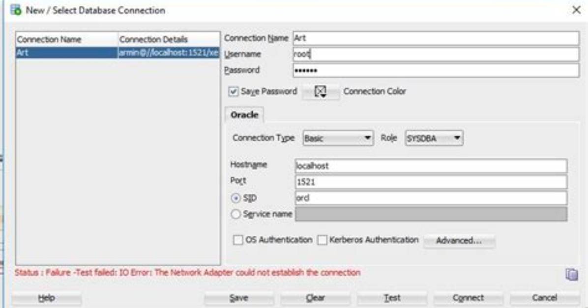Status: Failure -Test Failed: Io Error: the Network Adapter Could Not Establish the Connection in Oracle Sql Developer