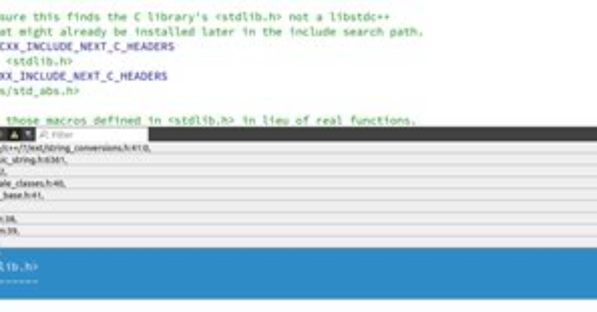 Stdlib. H: No Such File or Directory