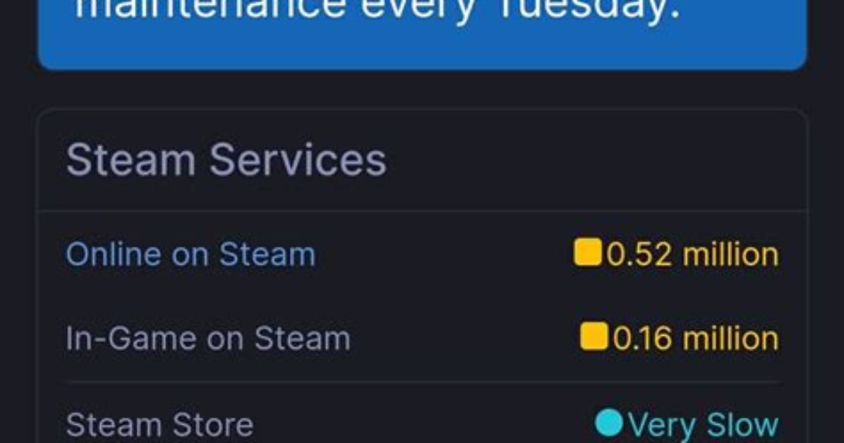 Steam Is Down Due to Weekly Maintenance