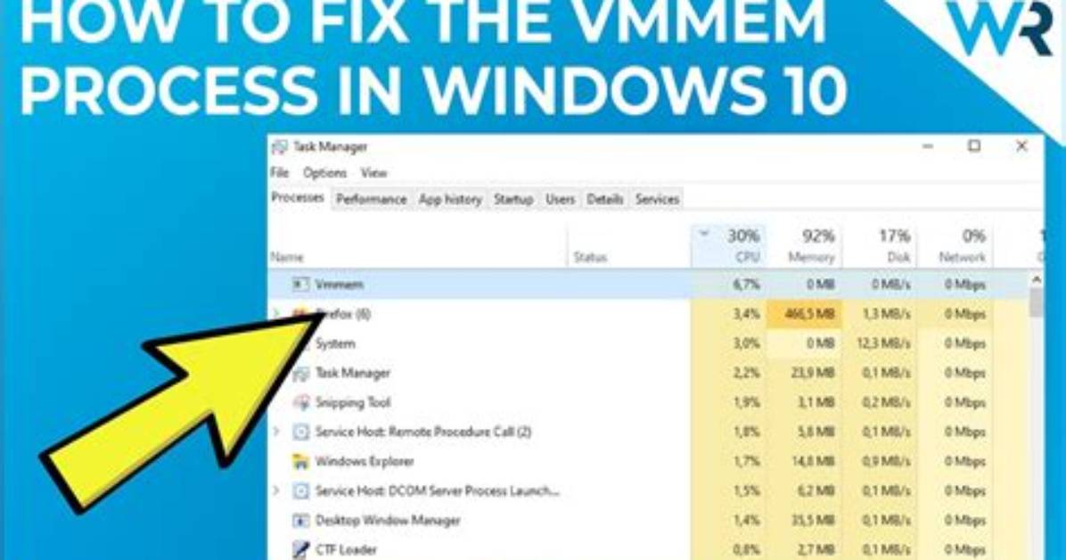 Stopping Vmmem from Using Ram