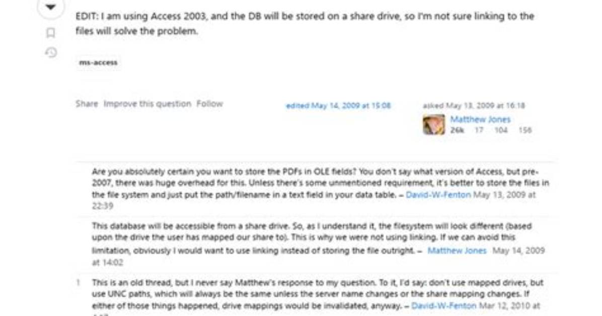 Storing Pdfs in Ms Access Database Using Forms