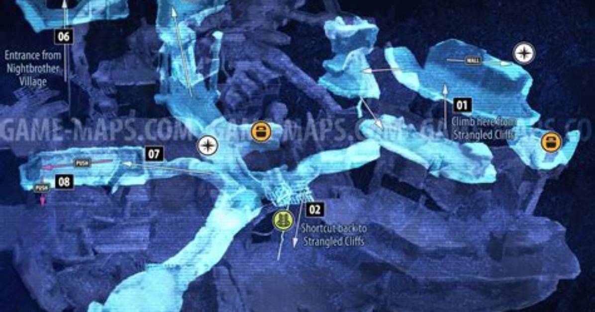 Strangled Cliffs Map, Dathomir for Star Wars Jedi Fallen Order