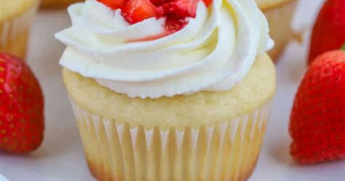 Strawberry Shortcake Cupcakes - Celebrating Sweets