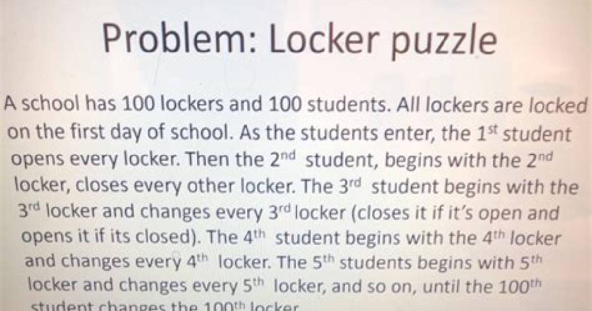 Student Locker Puzzle