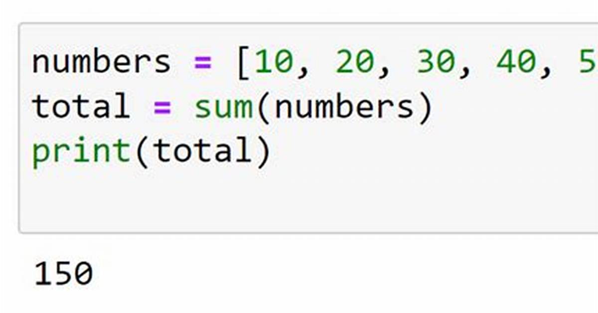 Sum a List of Numbers in Python