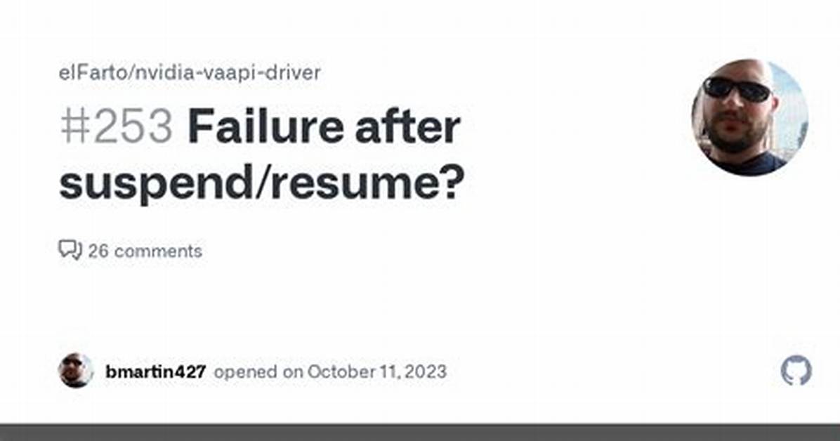 Suspend/Resume Failure