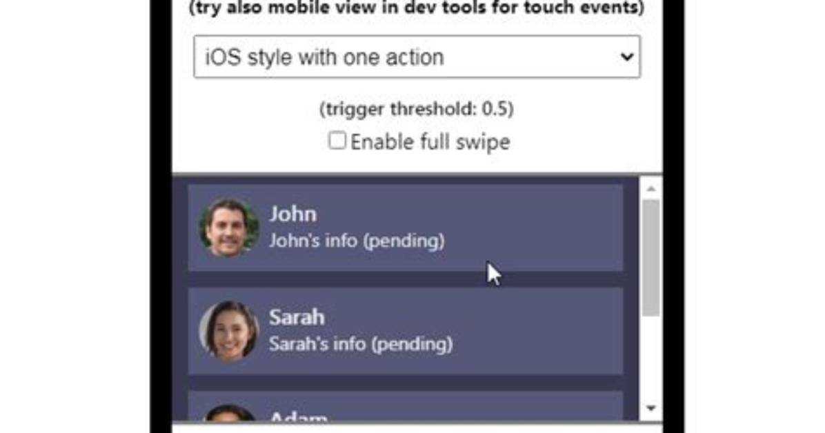 Swipe Effect in React Js
