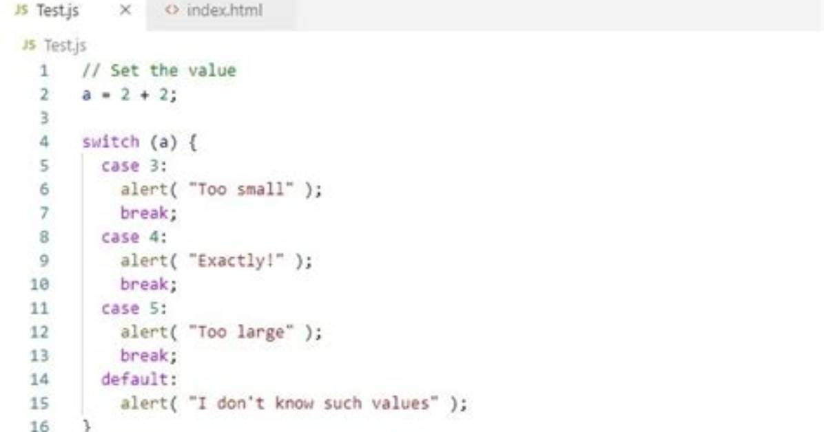Switch Statement for Multiple Cases in Javascript